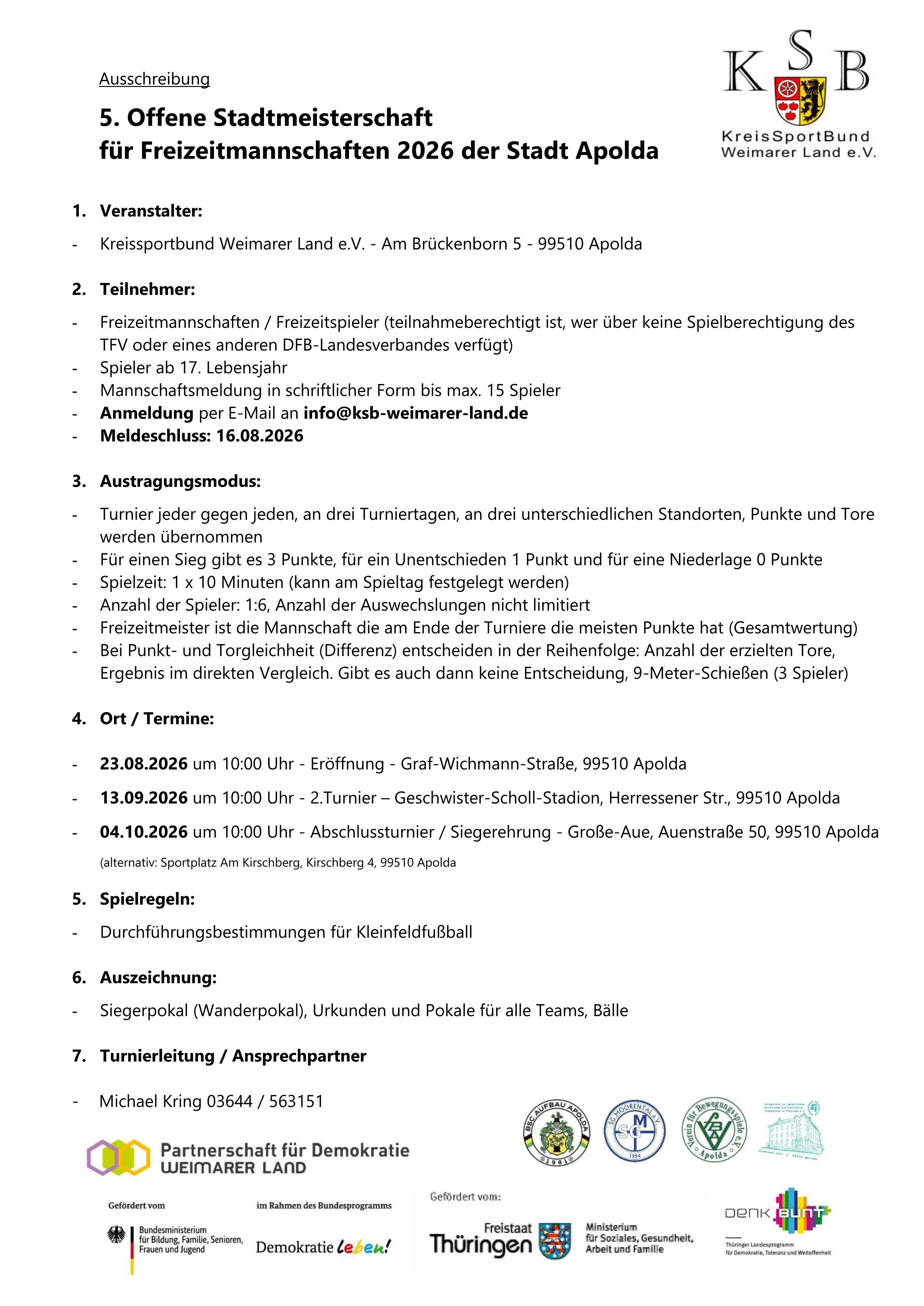 5 Offene Stadtmeisterschaft